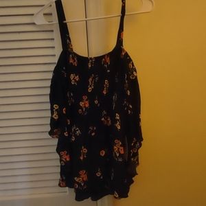 Women's plus size 2xl off shoulder blue floral shirt